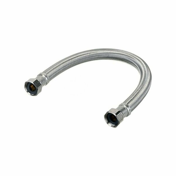 American Imaginations 18 in. Chrome Cylindrical Stainless Steel Water Heater Supply Hose AI-37902